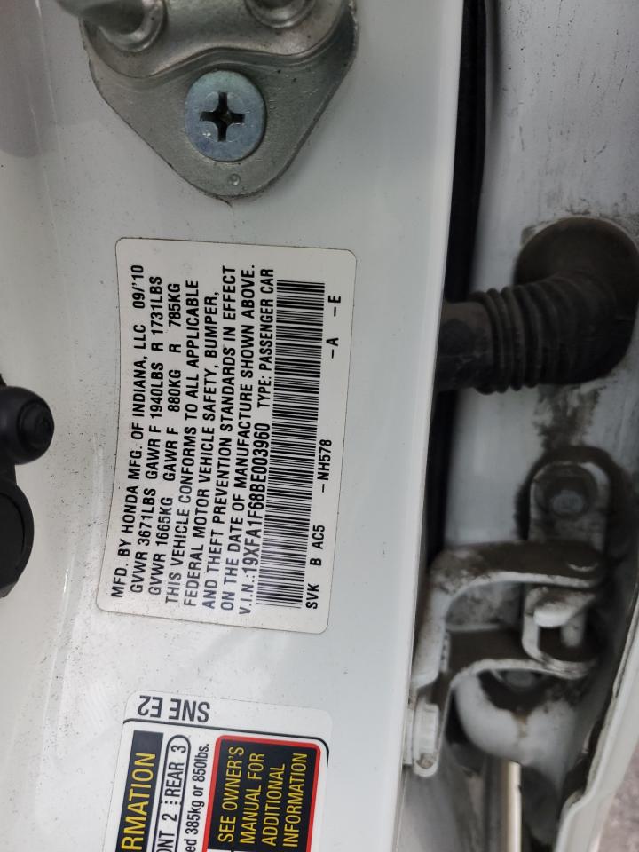 2011 Honda Civic Lx-S VIN: 19XFA1F68BE003960 Lot: 85724385