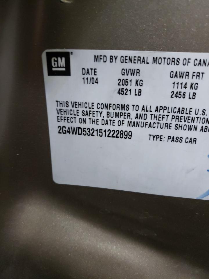 2005 Buick Lacrosse C VIN: 2G4WD532151222899 Lot: 90409395