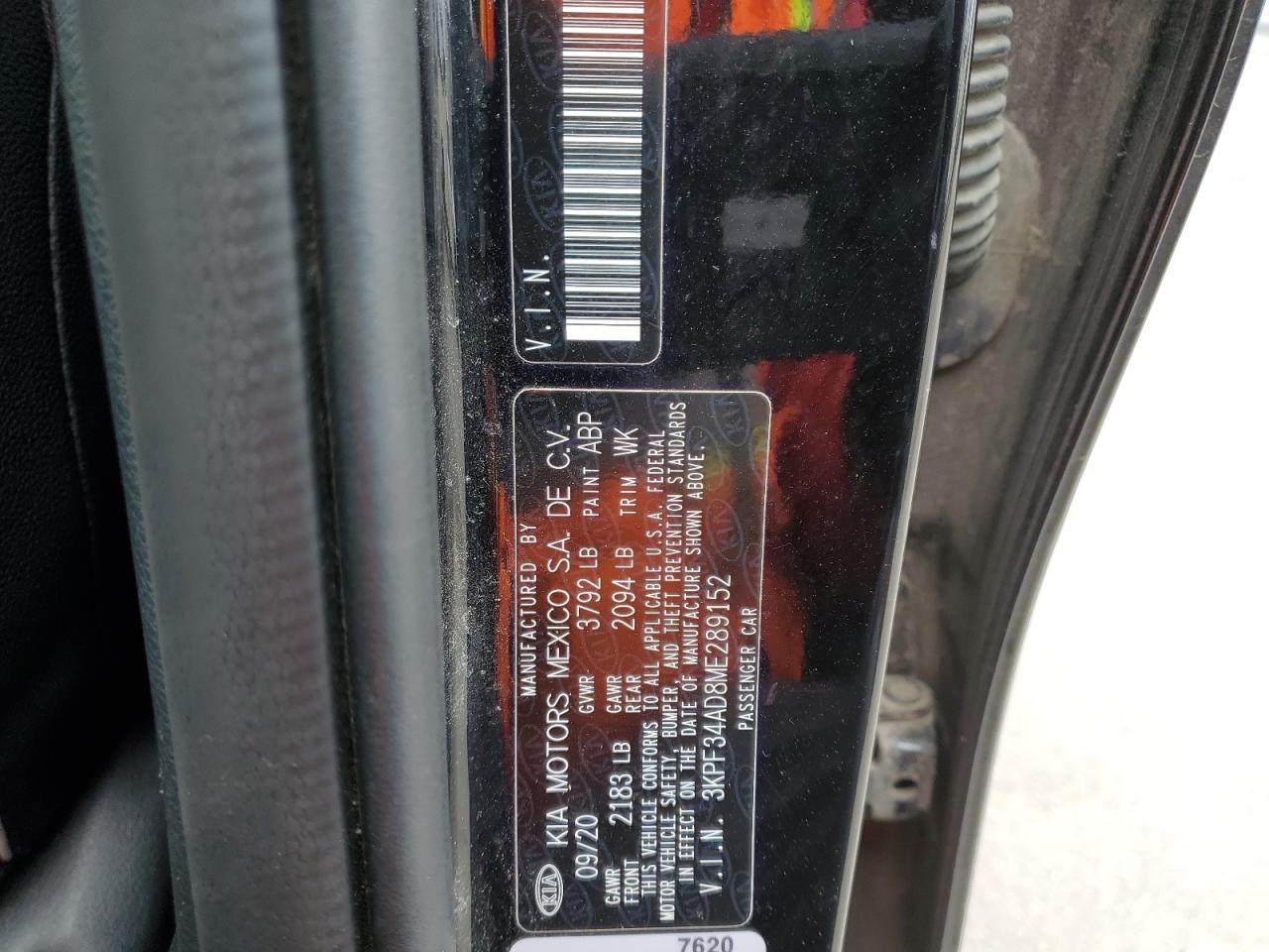 2021 Kia Forte Gt Line VIN: 3KPF34AD8ME289152 Lot: 82322945