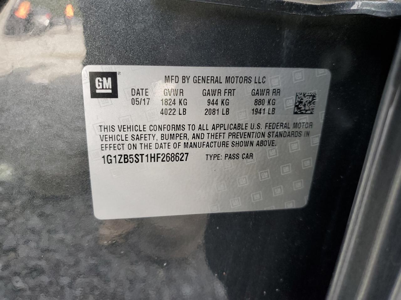 2017 Chevrolet Malibu Ls VIN: 1G1ZB5ST1HF268627 Lot: 84747075