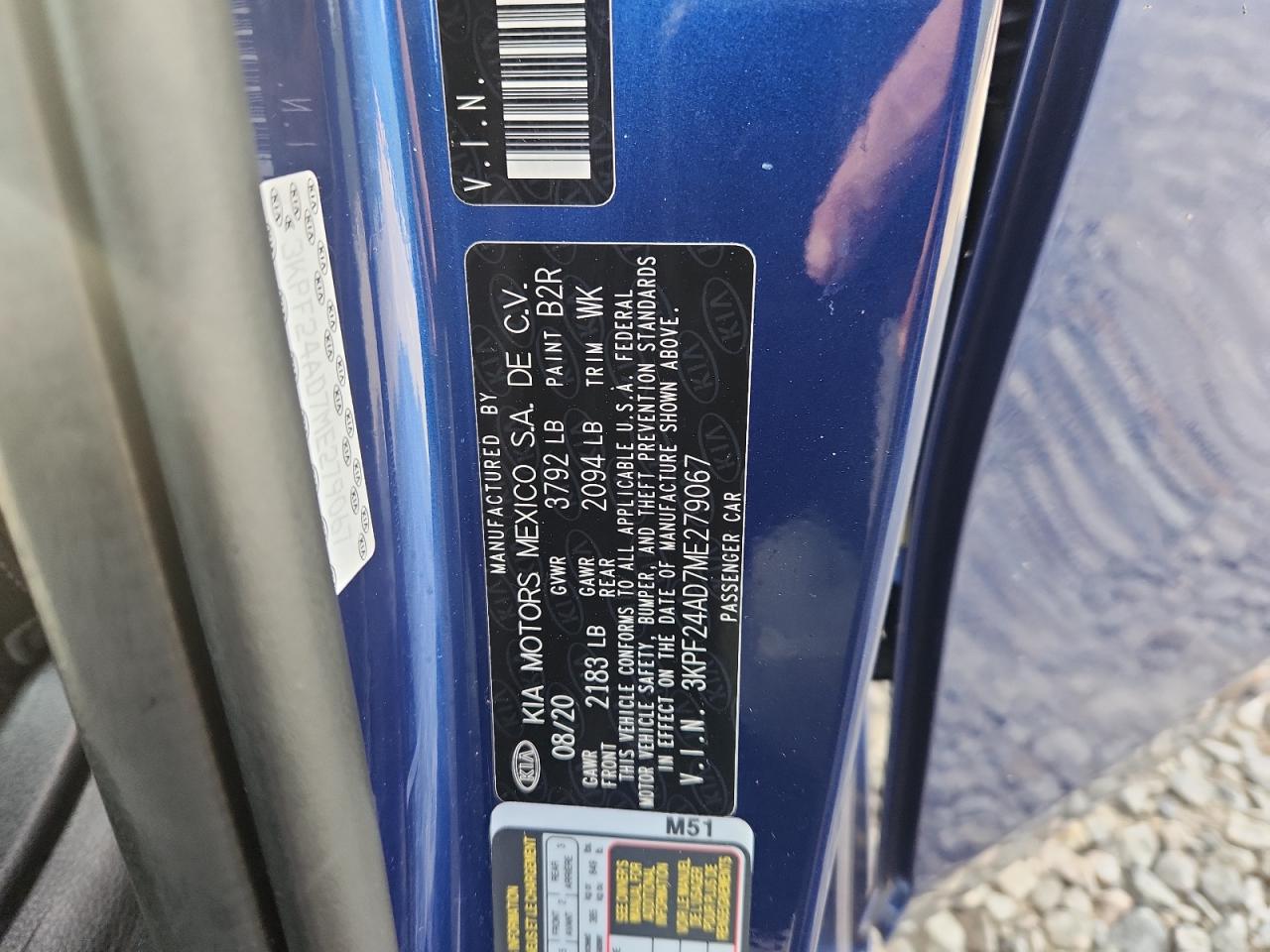 2021 Kia Forte Fe VIN: 3KPF24AD7ME279067 Lot: 82301435