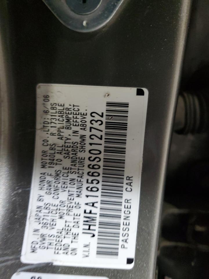 2006 Honda Civic Lx VIN: JHMFA16566S012732 Lot: 85509235