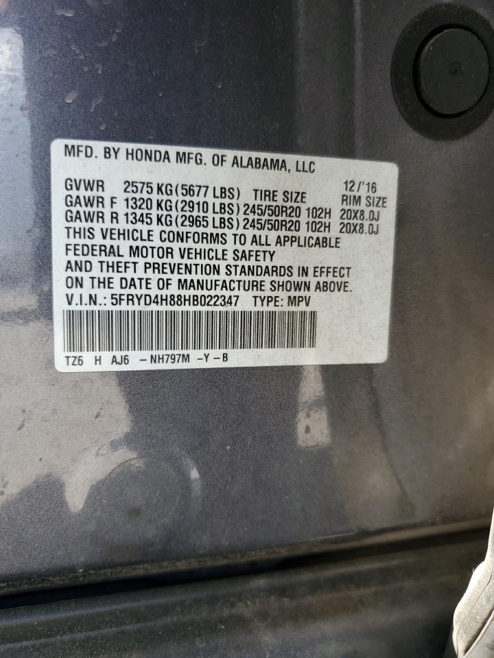 2017 Acura Mdx Advance VIN: 5FRYD4H88HB022347 Lot: 86627835