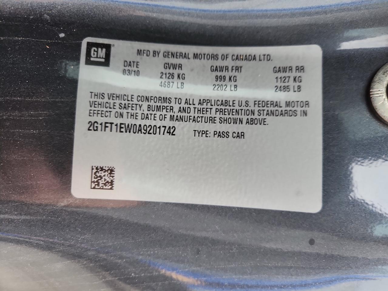 2010 Chevrolet Camaro Ss VIN: 2G1FT1EW0A9201742 Lot: 86262675