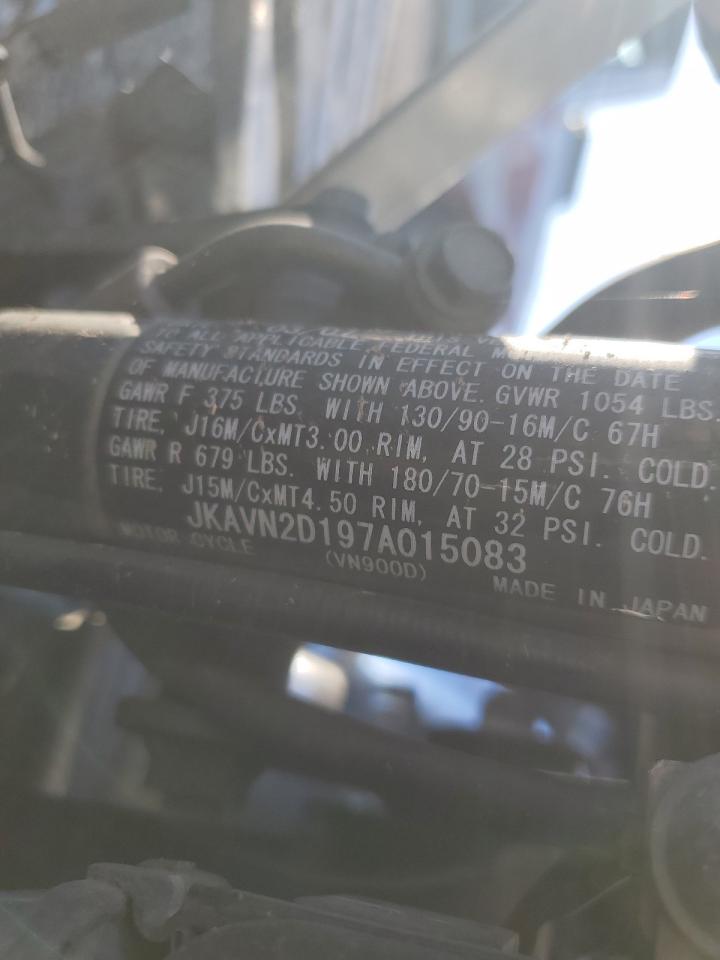 2007 Kawasaki Vn900 D VIN: JKAVN2D197A015083 Lot: 82262045