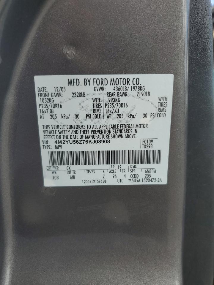 2006 Mercury Mariner VIN: 4M2YU56Z76KJ08908 Lot: 90304705