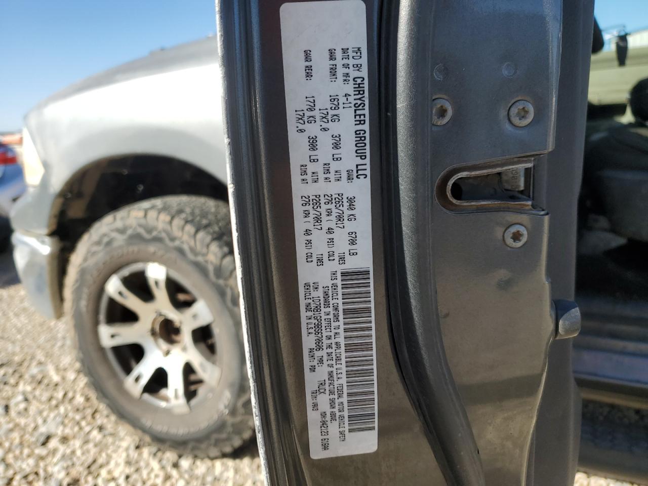 2011 Dodge Ram 1500 VIN: 1D7RB1GP9BS670606 Lot: 82618865
