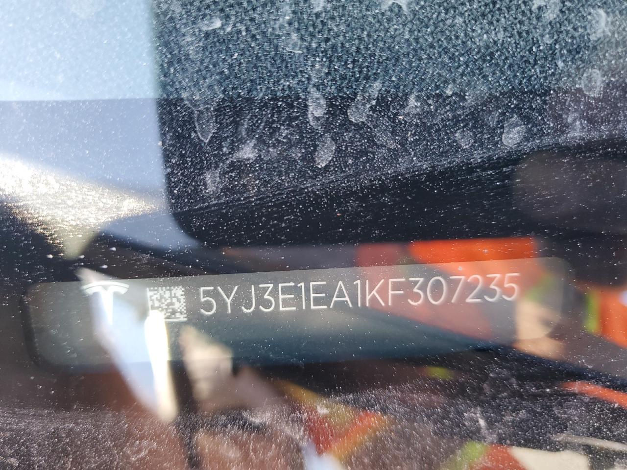 2019 Tesla Model 3 VIN: 5YJ3E1EA1KF307235 Lot: 89816435