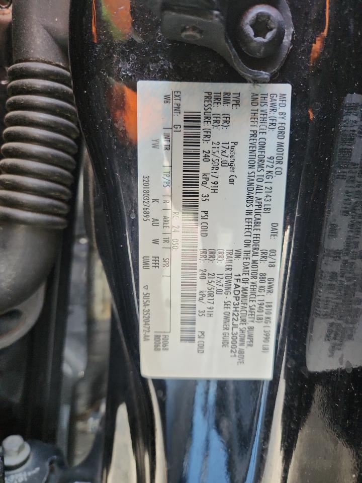 2018 Ford Focus Sel VIN: 1FADP3H22JL300021 Lot: 84618325