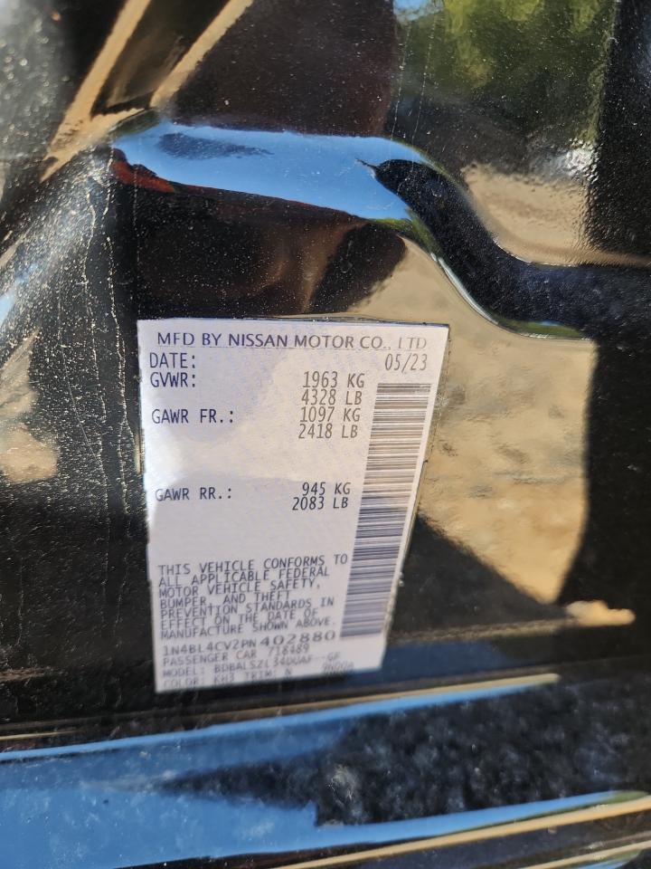 2023 Nissan Altima Sr VIN: 1N4BL4CV2PN402880 Lot: 81949775