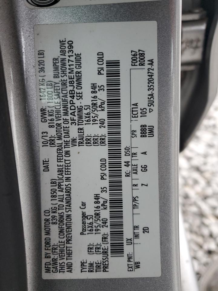 2014 Ford Fiesta Se VIN: 3FADP4BJ8EM171390 Lot: 94166555