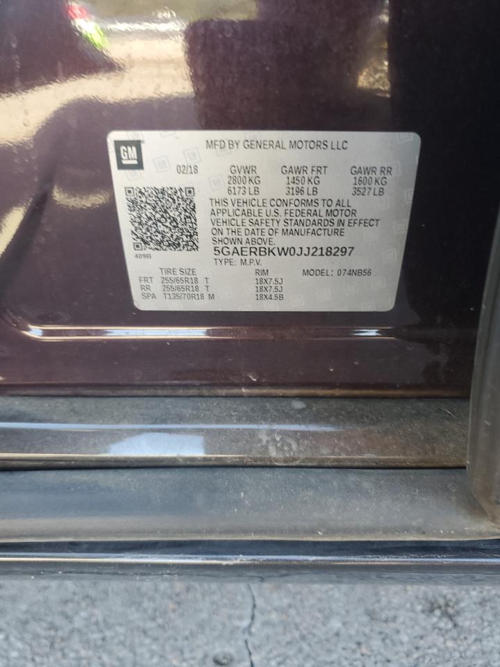 2018 Buick Enclave Essence VIN: 5GAERBKW0JJ218297 Lot: 85111705