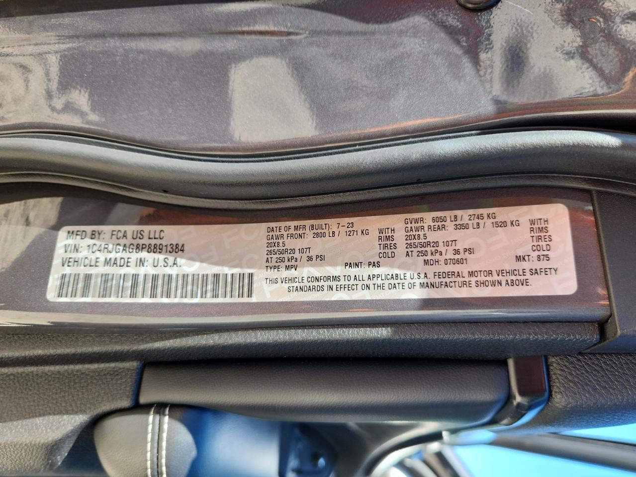 2023 Jeep Grand Cherokee Laredo VIN: 1C4RJGAG8P8891384 Lot: 82329795