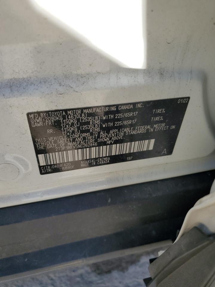 2022 Toyota Rav4 Xle VIN: 2T3P1RFV5NC262846 Lot: 85269835