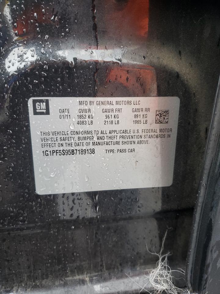 2011 Chevrolet Cruze Lt VIN: 1G1PF5S95B7189138 Lot: 84472235