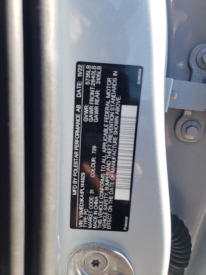 2023 Polestar 2 VIN: YSMED3KA1PL144929 Lot: 90784225