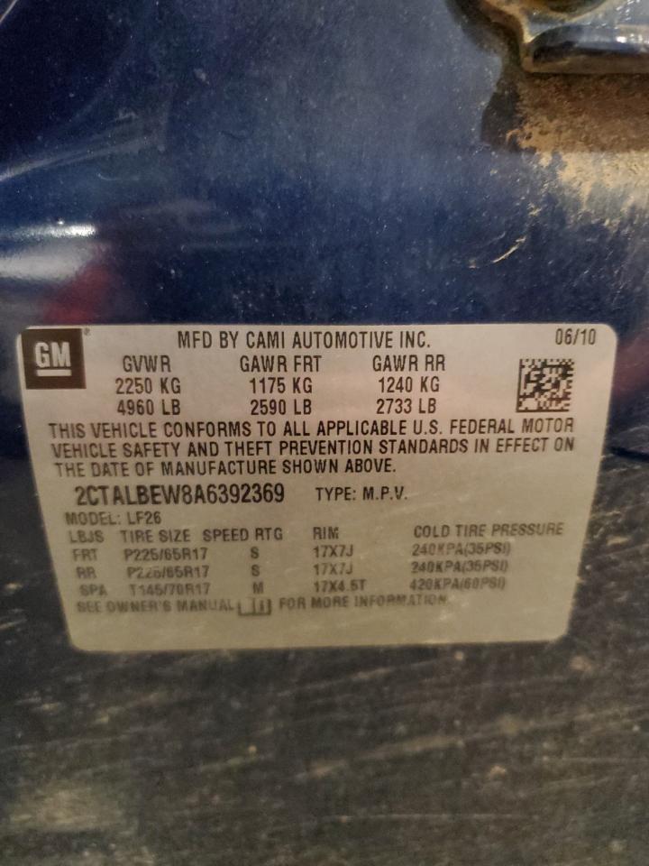 2010 GMC Terrain Sle VIN: 2CTALBEW8A6392369 Lot: 89877035