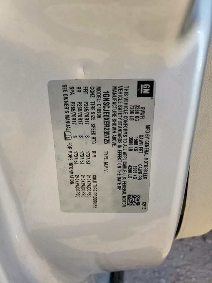 2014 Chevrolet Suburban C1500 Lt VIN: 1GNSCJE0XER235725 Lot: 84960925