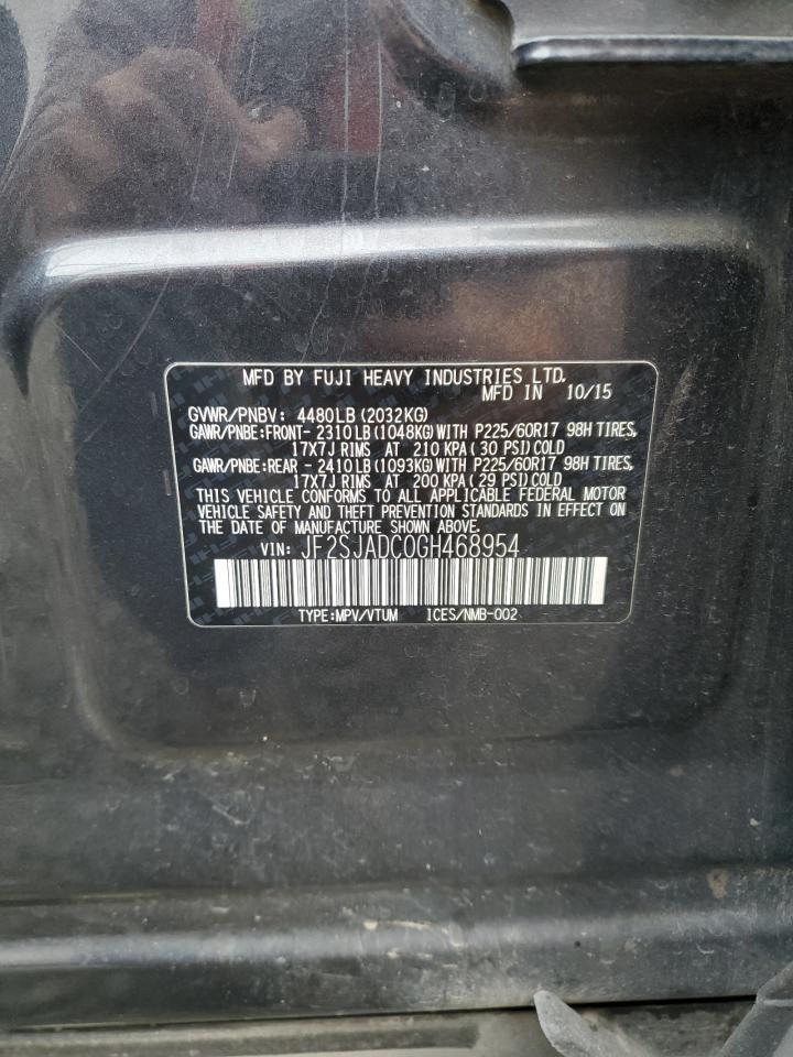 2016 Subaru Forester 2.5I Premium VIN: JF2SJADC0GH468954 Lot: 82316595