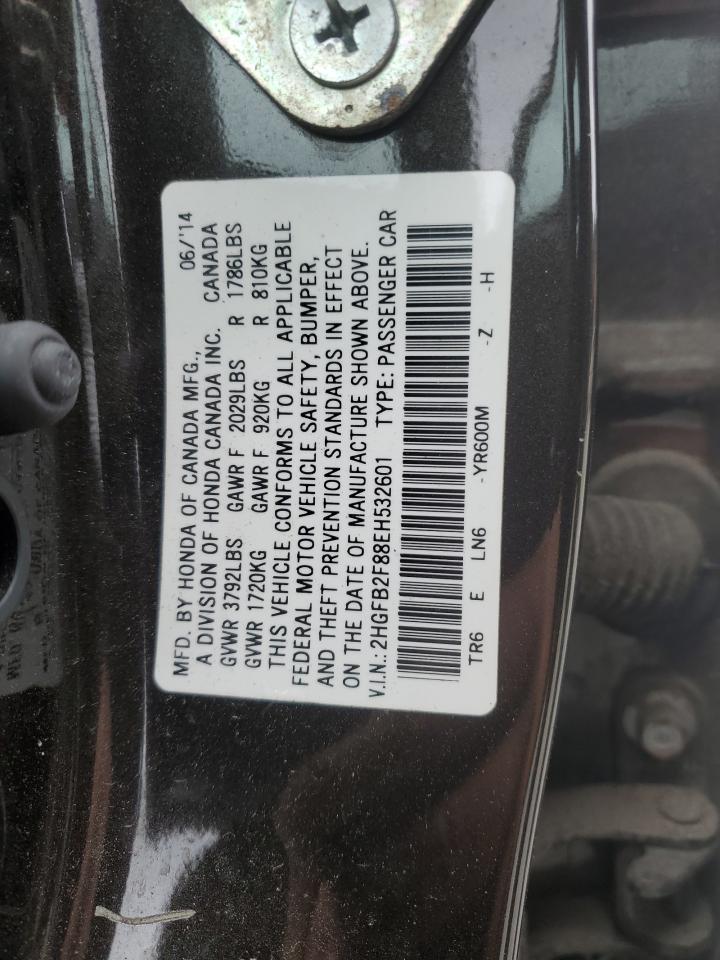 2014 Honda Civic Ex VIN: 2HGFB2F88EH532601 Lot: 85939575