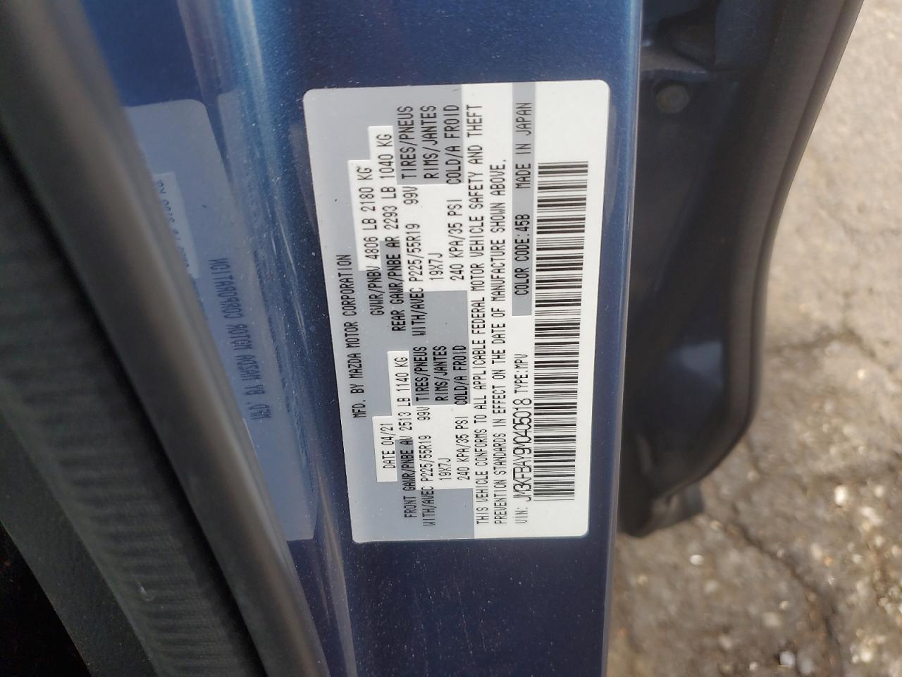 2021 Mazda Cx-5 Grand Touring Reserve VIN: JM3KFBAY9M0405018 Lot: 82329145