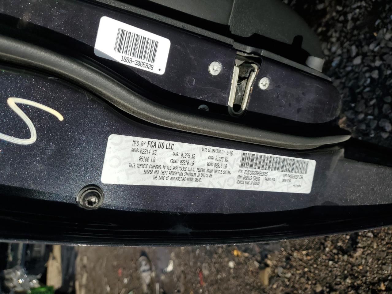 2016 Chrysler 300 Limited VIN: 2C3CCAAG0GH223655 Lot: 89562645