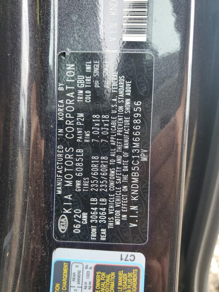 2021 Kia Sedona Lx VIN: KNDMB5C13M6668956 Lot: 82546005