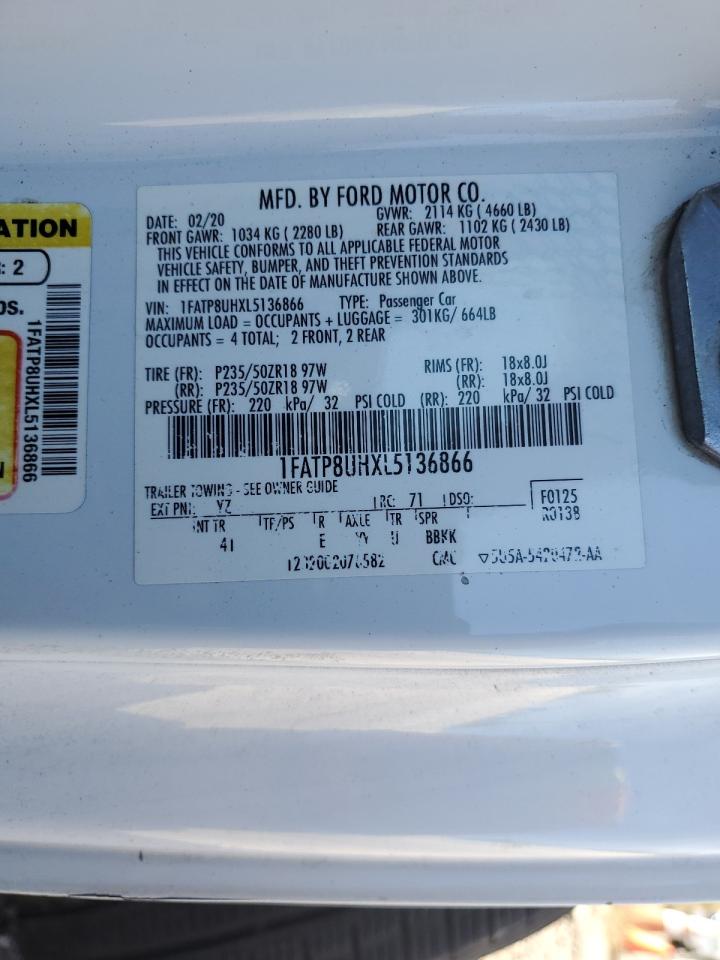 2020 Ford Mustang VIN: 1FATP8UHXL5136866 Lot: 85092945