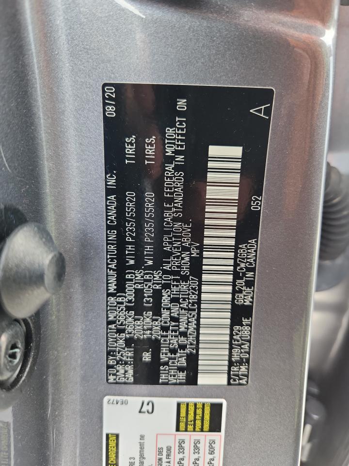 2020 Lexus Rx 350 VIN: 2T2HZMAA5LC182307 Lot: 82566195