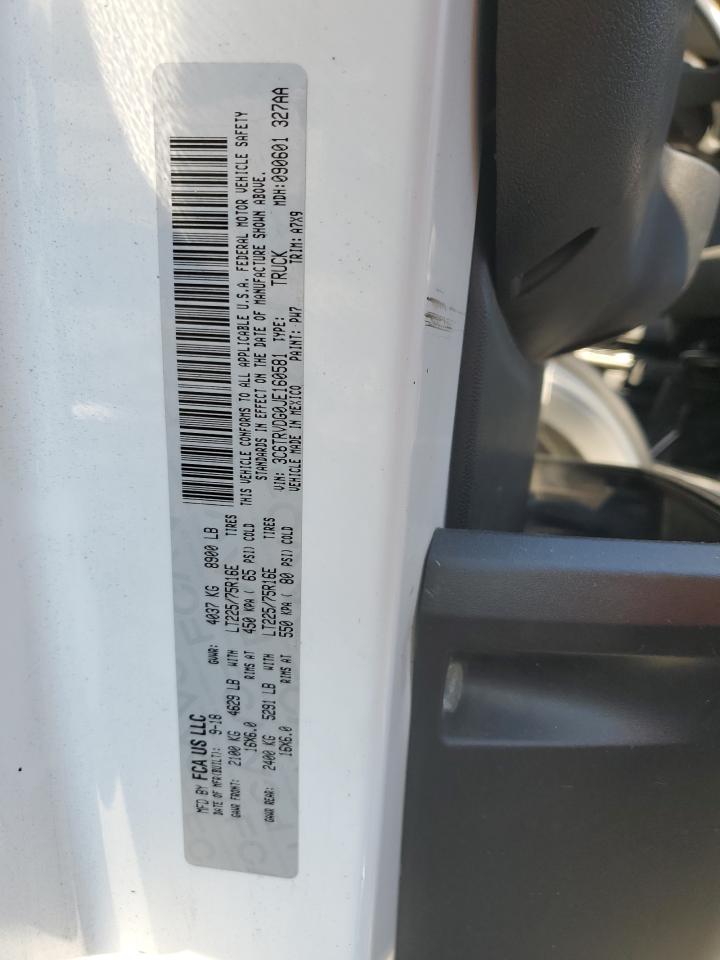 2018 Ram Promaster 2500 2500 High VIN: 3C6TRVDG0JE160581 Lot: 84585805