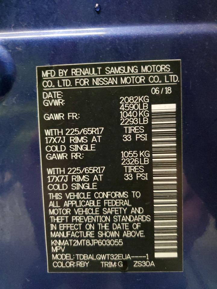 2018 Nissan Rogue S VIN: KNMAT2MT8JP603055 Lot: 85304745