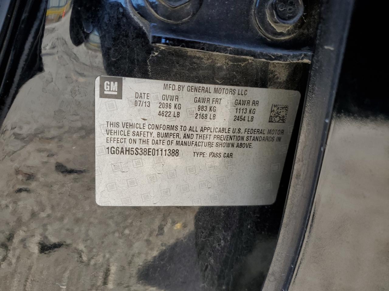 2014 Cadillac Ats Luxury VIN: 1G6AH5S38E0111388 Lot: 90688285