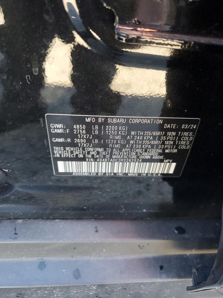 2024 Subaru Outback Premium VIN: 4S4BTADC2R3262524 Lot: 85283235