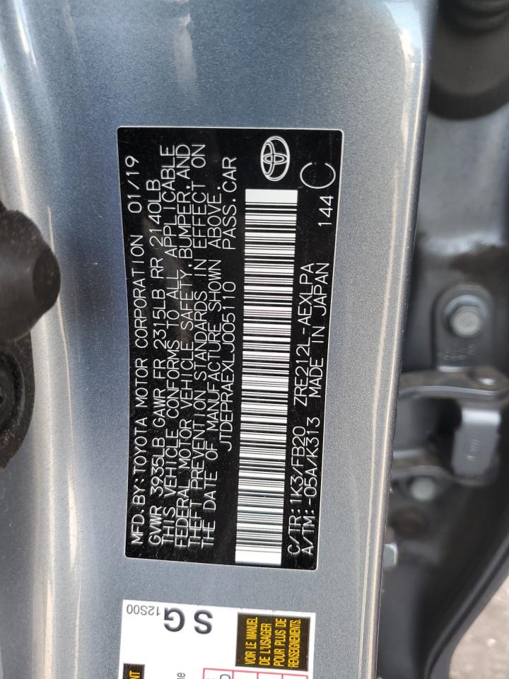 2020 Toyota Corolla Le VIN: JTDEPRAEXLJ005110 Lot: 81961995