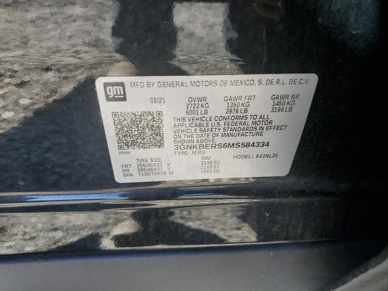 2021 Chevrolet Blazer Rs VIN: 3GNKBERS6MS584334 Lot: 82358245