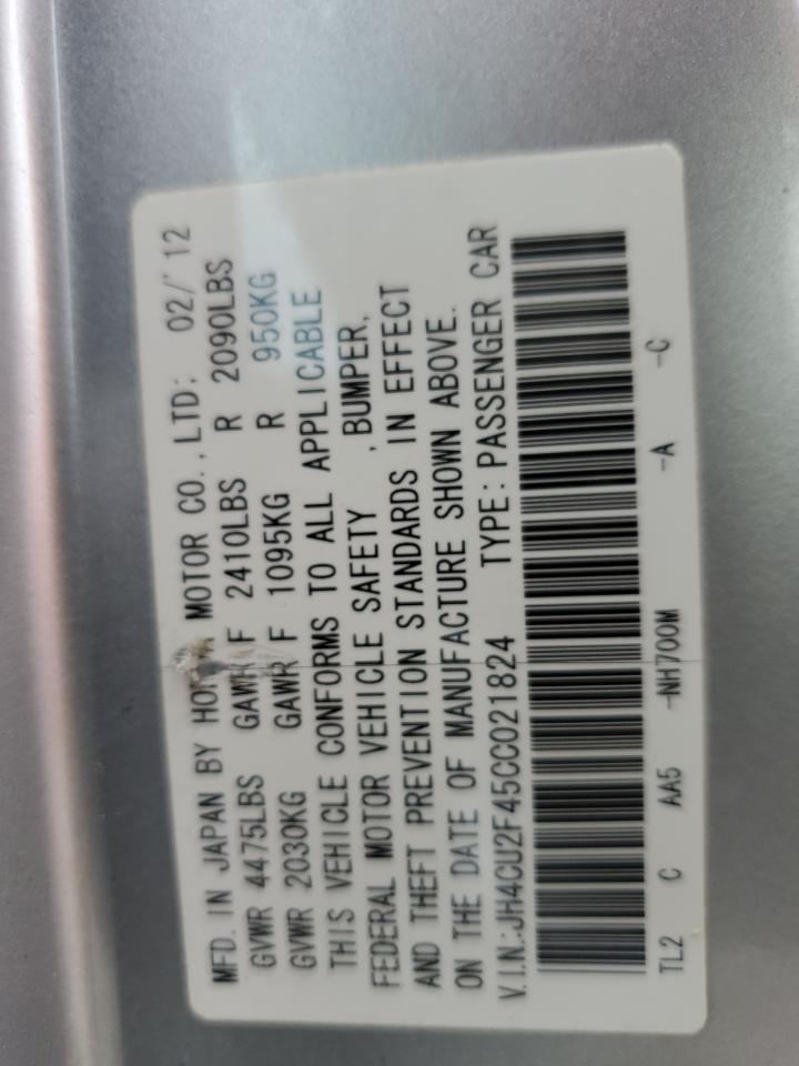 2012 Acura Tsx VIN: JH4CU2F45CC021824 Lot: 90300335