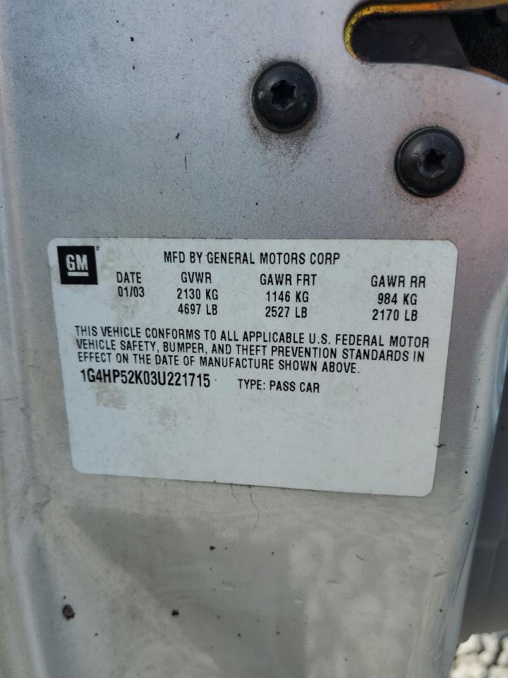 2003 Buick Lesabre Custom VIN: 1G4HP52K03U221715 Lot: 84769885