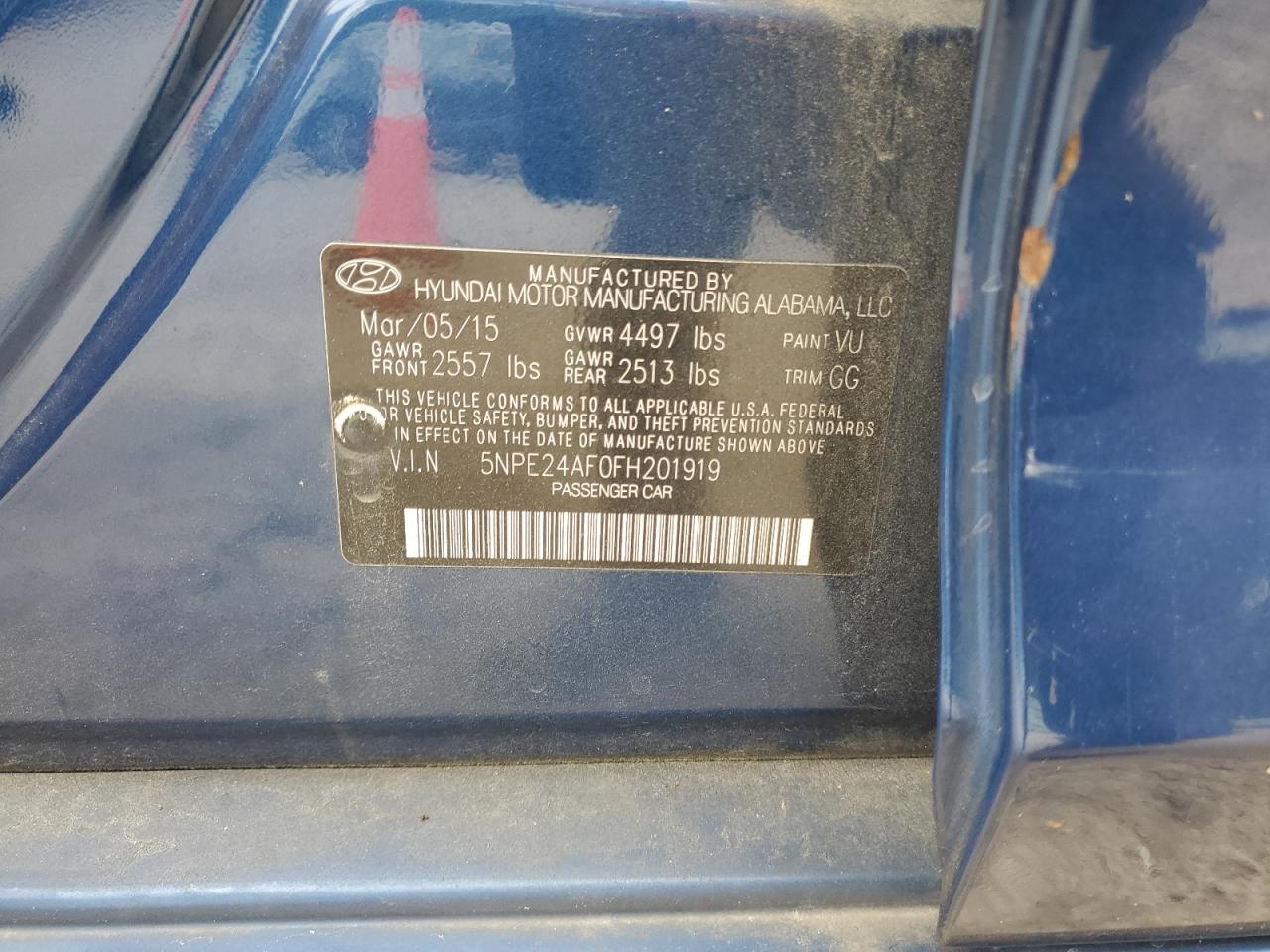 2015 Hyundai Sonata VIN: 5NPE24AF0FH201919 Lot: 82347305