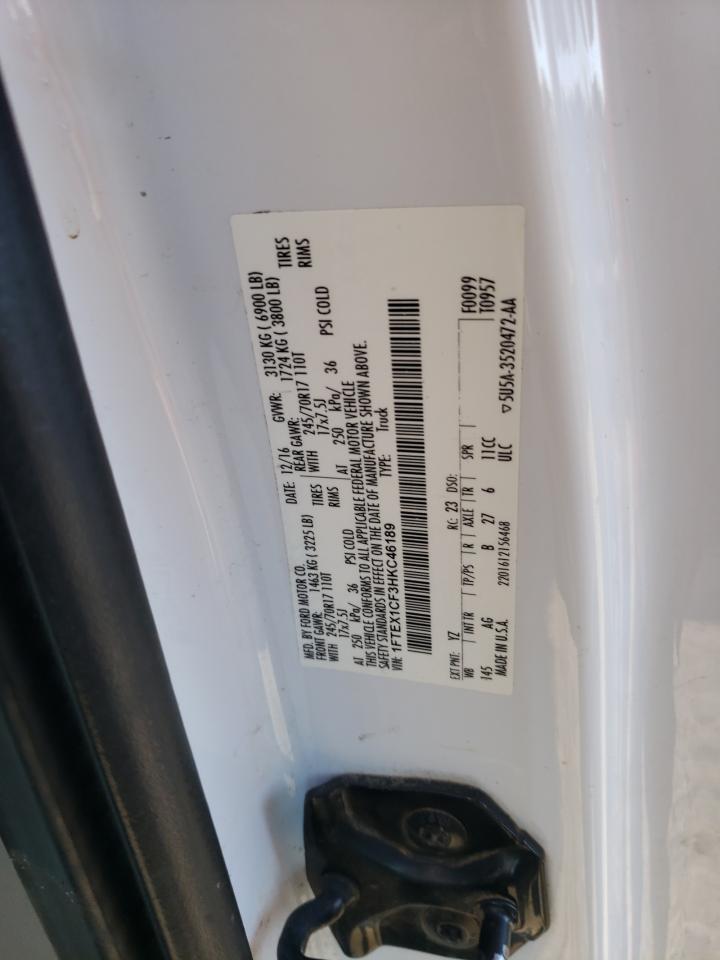 2017 Ford F150 Super Cab VIN: 1FTEX1CF3HKC46189 Lot: 84761725