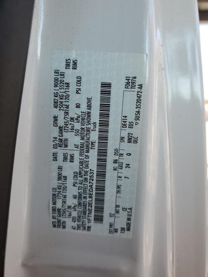 2014 Ford E250 Utility / Service Van VIN: 1FTNE2EL8EDA72537 Lot: 87439605