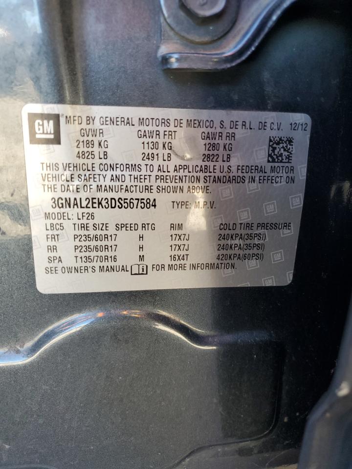 2013 Chevrolet Captiva Ls VIN: 3GNAL2EK3DS567584 Lot: 82251315