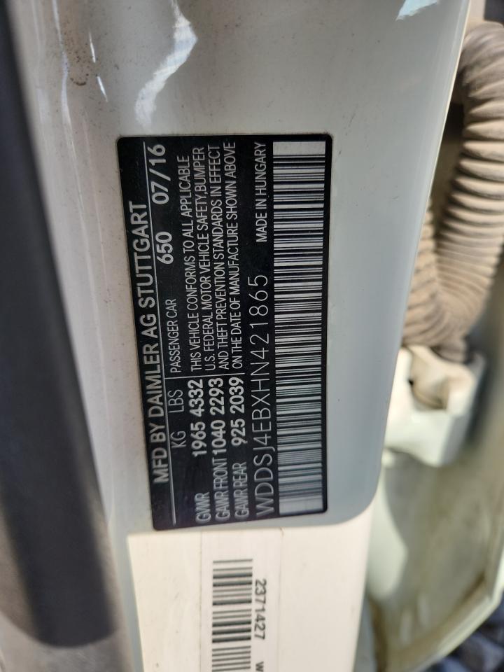 2017 Mercedes-Benz Cla 250 VIN: WDDSJ4EBXHN421865 Lot: 85860085