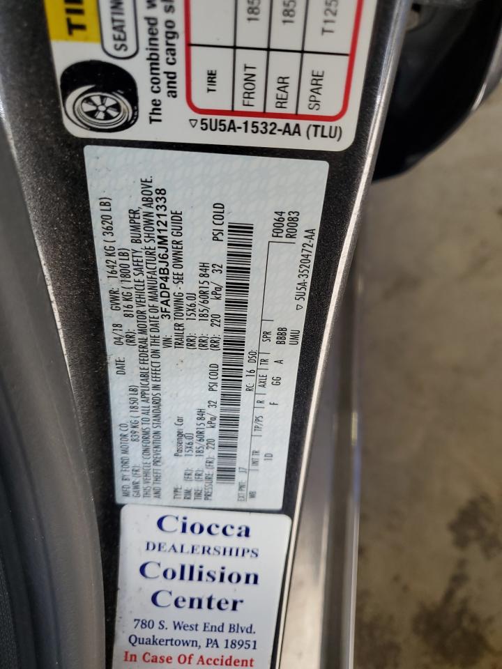 2018 Ford Fiesta Se VIN: 3FADP4BJ6JM121338 Lot: 86291165