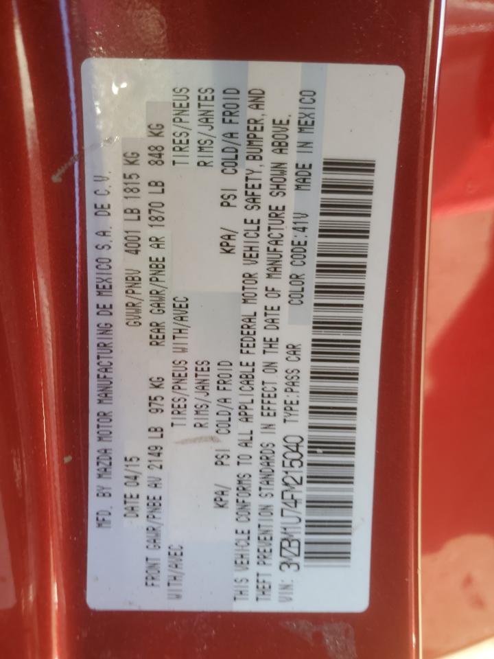 2015 Mazda 3 Sport VIN: 3MZBM1U74FM215040 Lot: 87362495