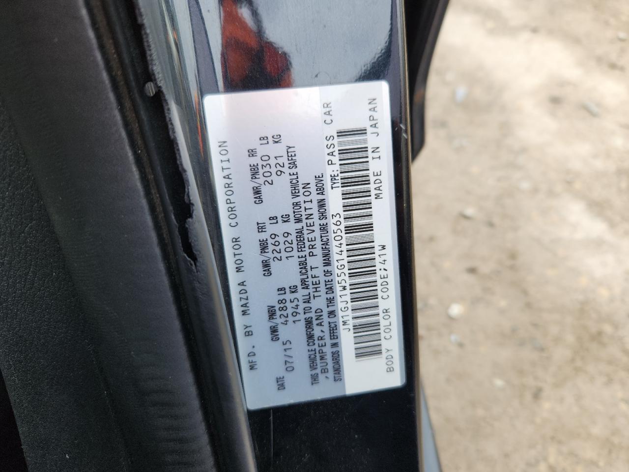 2016 Mazda 6 Grand Touring VIN: JM1GJ1W55G1440563 Lot: 82702075