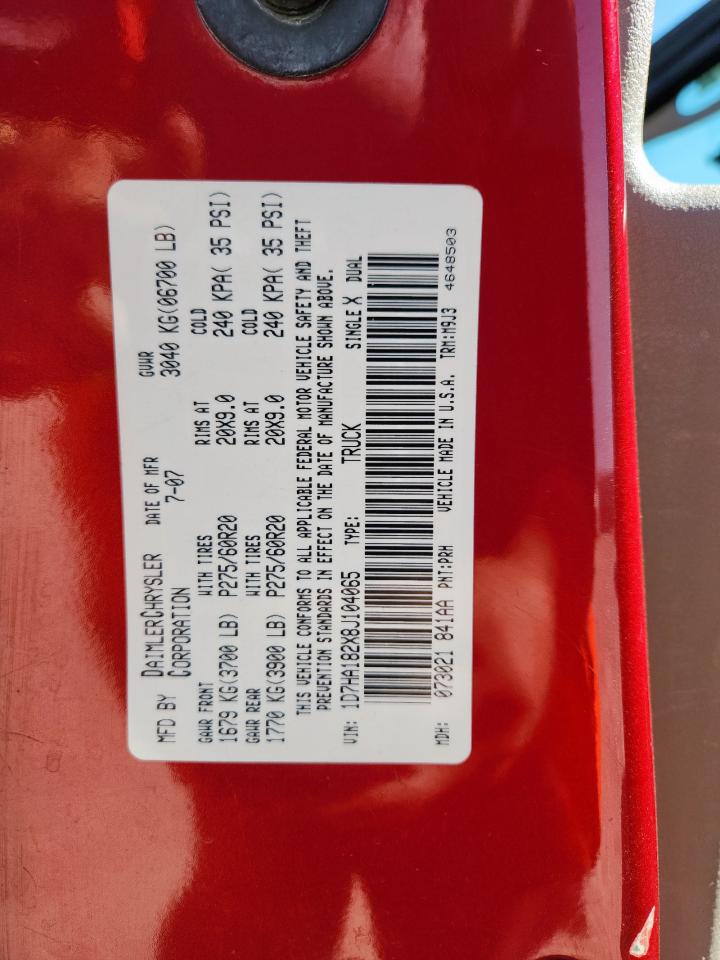 2008 Dodge Ram 1500 St VIN: 1D7HA182X8J104065 Lot: 90781455