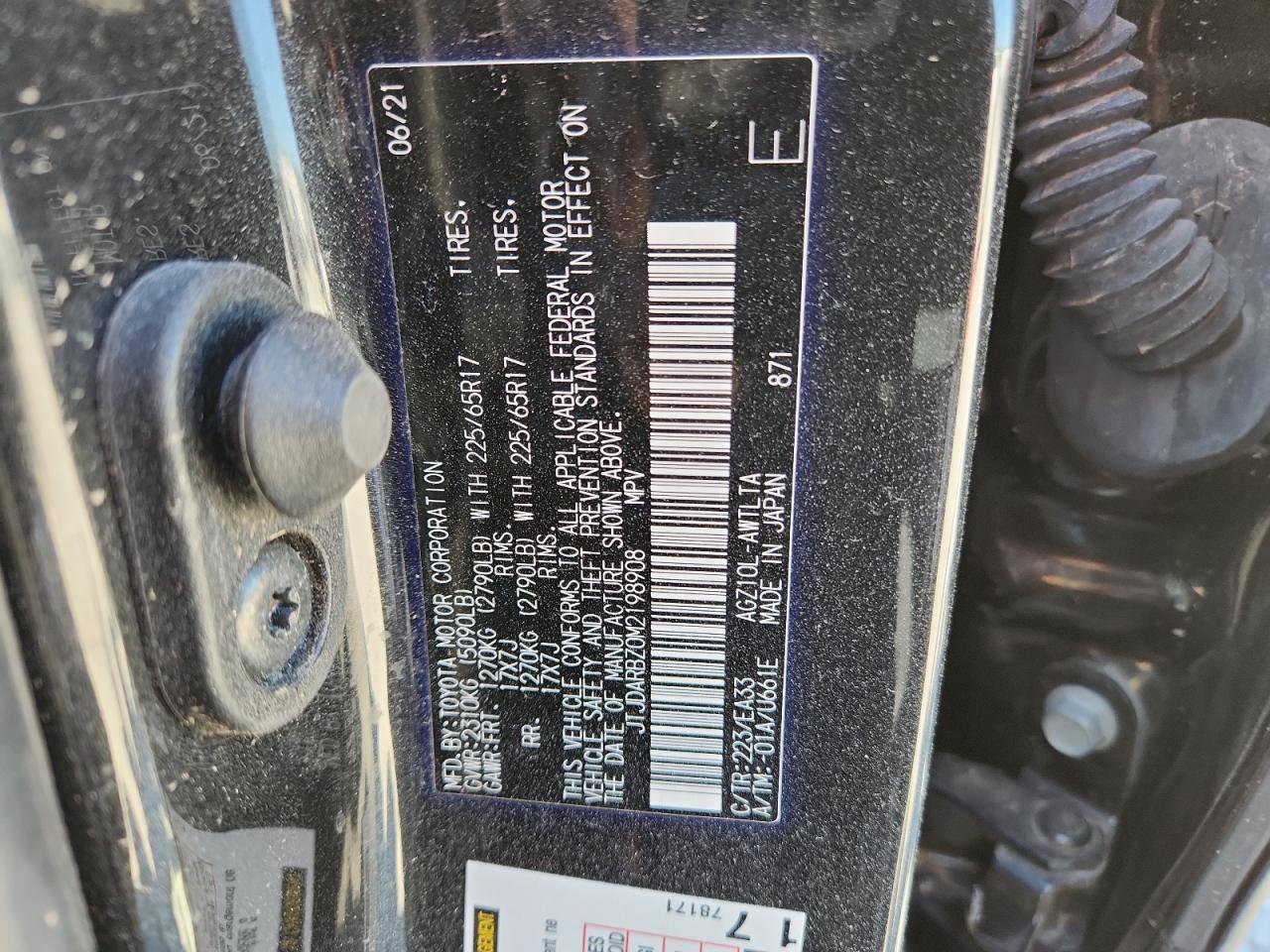 2021 Lexus Nx 300 Base VIN: JTJDARBZ0M2198908 Lot: 82702575