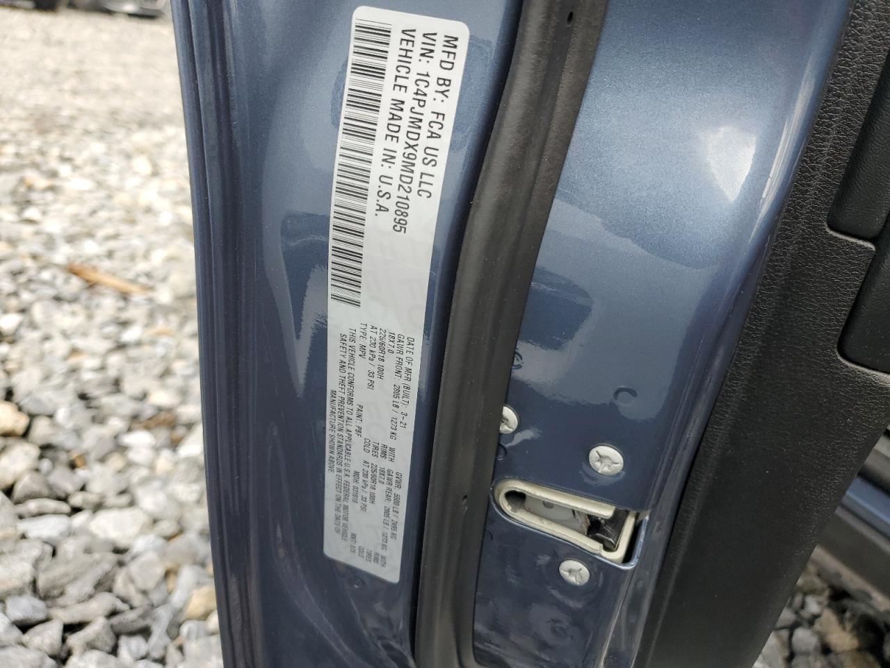 2021 Jeep Cherokee Limited VIN: 1C4PJMDX9MD210895 Lot: 84885495