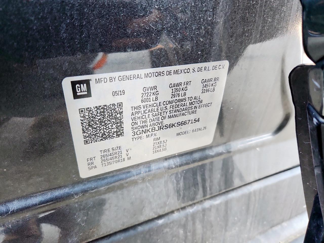 2019 Chevrolet Blazer Rs VIN: 3GNKBJRS6KS667154 Lot: 82784145