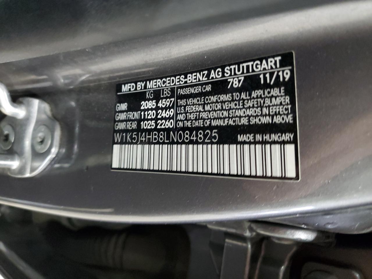 2020 Mercedes-Benz Cla 250 4Matic VIN: W1K5J4HB8LN084825 Lot: 90079255